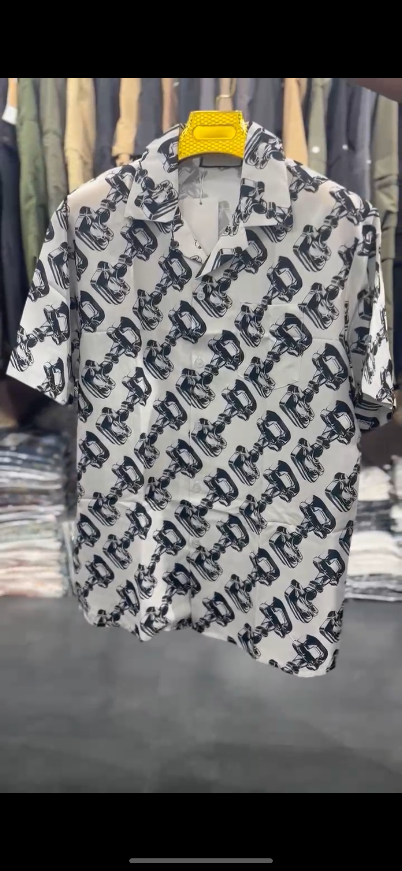CUG White Colour With Monogram Print Premium Quality Half Sleeve Shirt 65096