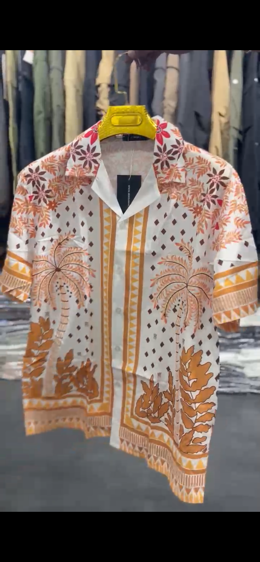 IMA White Orange Colour With Print Premium Quality Half Sleeve Shirt 65100