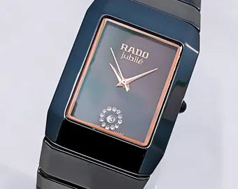 DAR Ceramic Black Chain Black Copper Dial Men Watch 989792