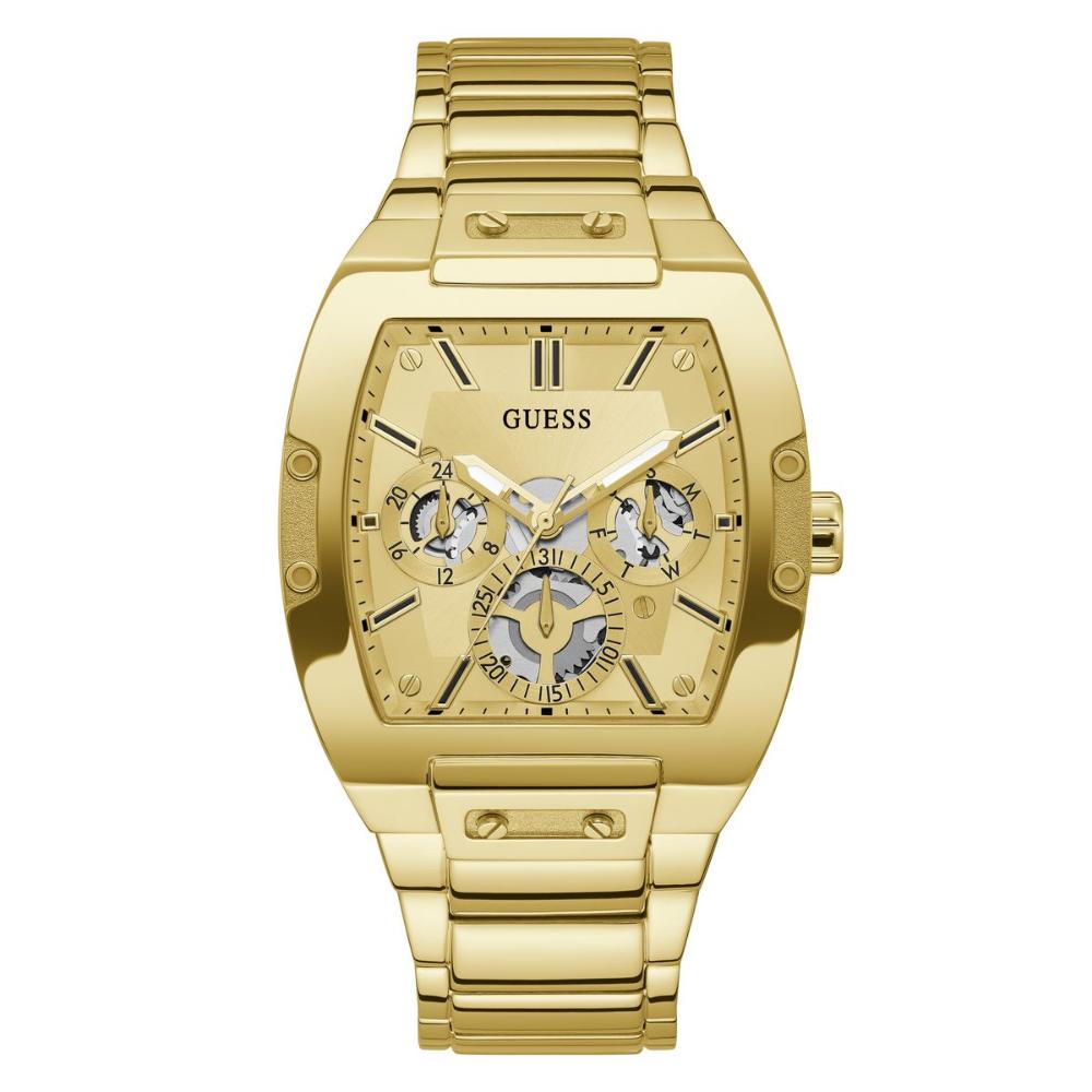 Eug Golden Chain Golden Dial Rectangle Premium Quality Men Watch 989830
