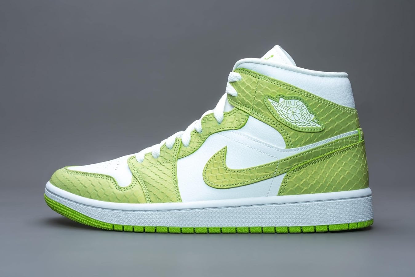 KIN ROJ JOR AJ 1 Neon White Colour Mid Ankle Sneakers Shoe 2959113