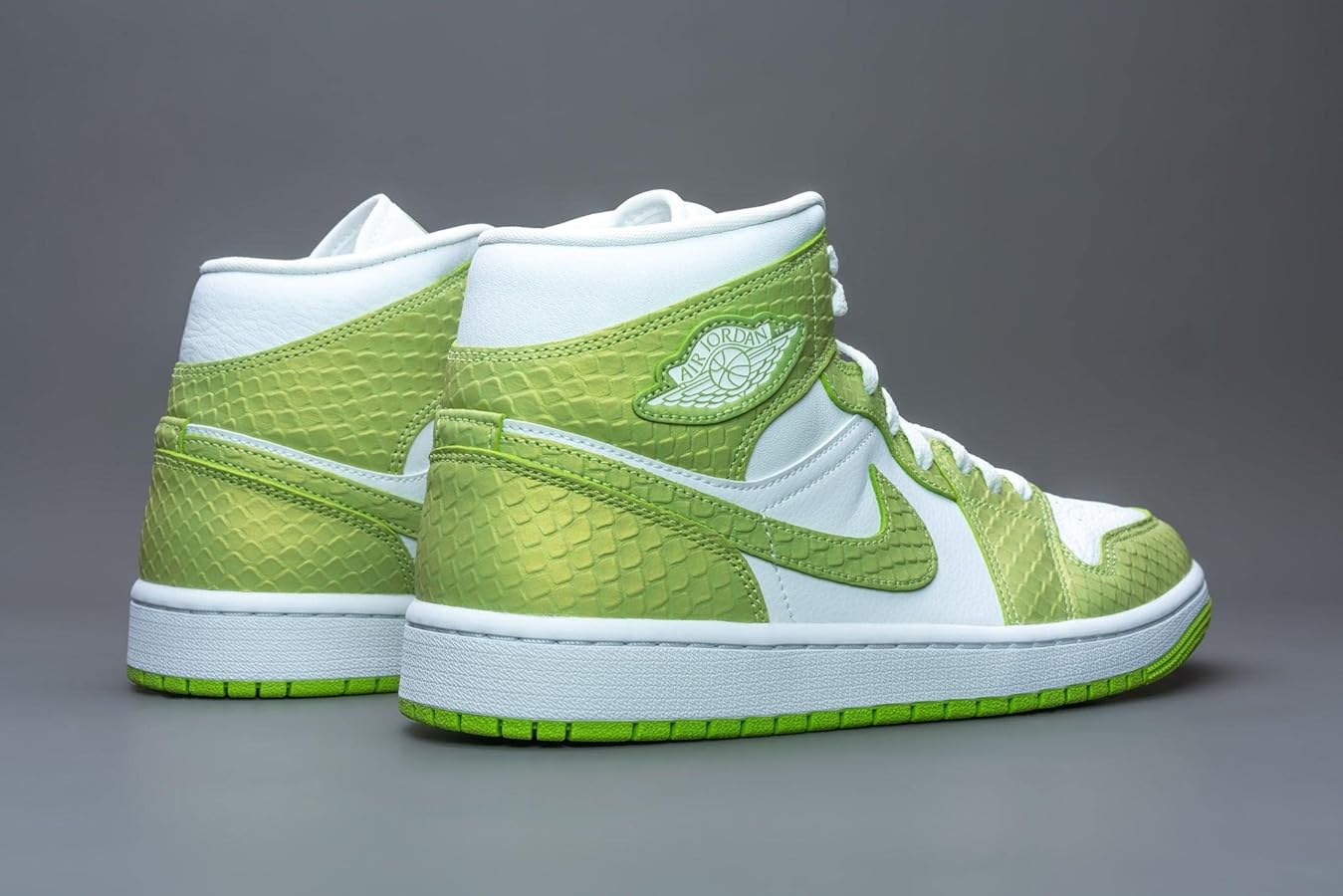 KIN ROJ JOR AJ 1 Neon White Colour Mid Ankle Sneakers Shoe 2959113