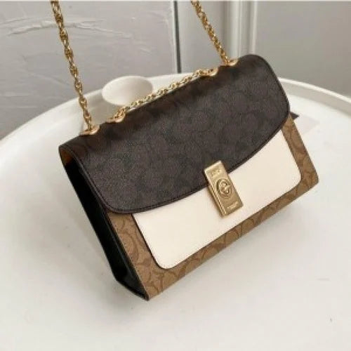 AOC COA Brown White Beige Colour CC Print Ladies Sling Bag 19662