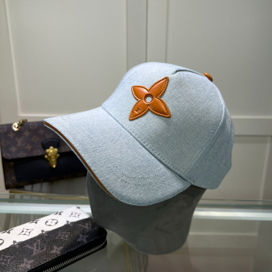 UOL LOU Tan Colour Leather Patch Denim Imported China Cap 988069