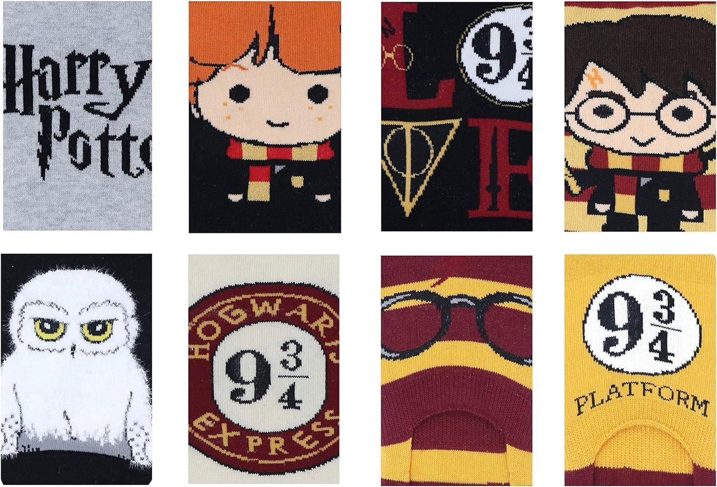 BZ x Harry Potter Unisex Cotton Loquat Socks with Gift Box (8 Pair Pack)