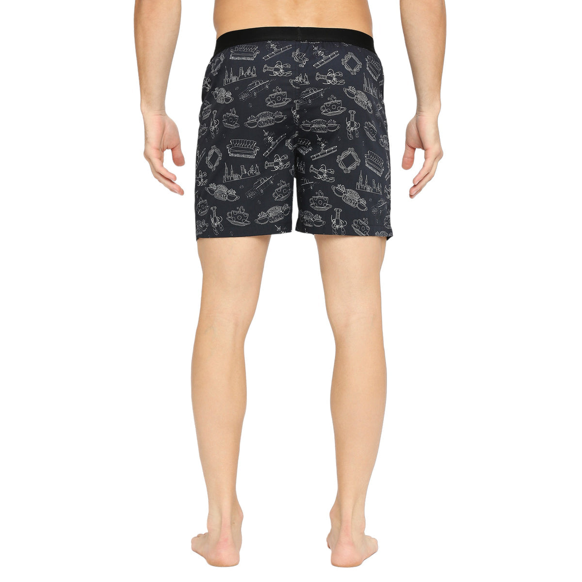 BZ INNERWEAR | FRIENDS-MEN'S BOXER | 100% COTTON | BLACK BOXER | PACK OF 1