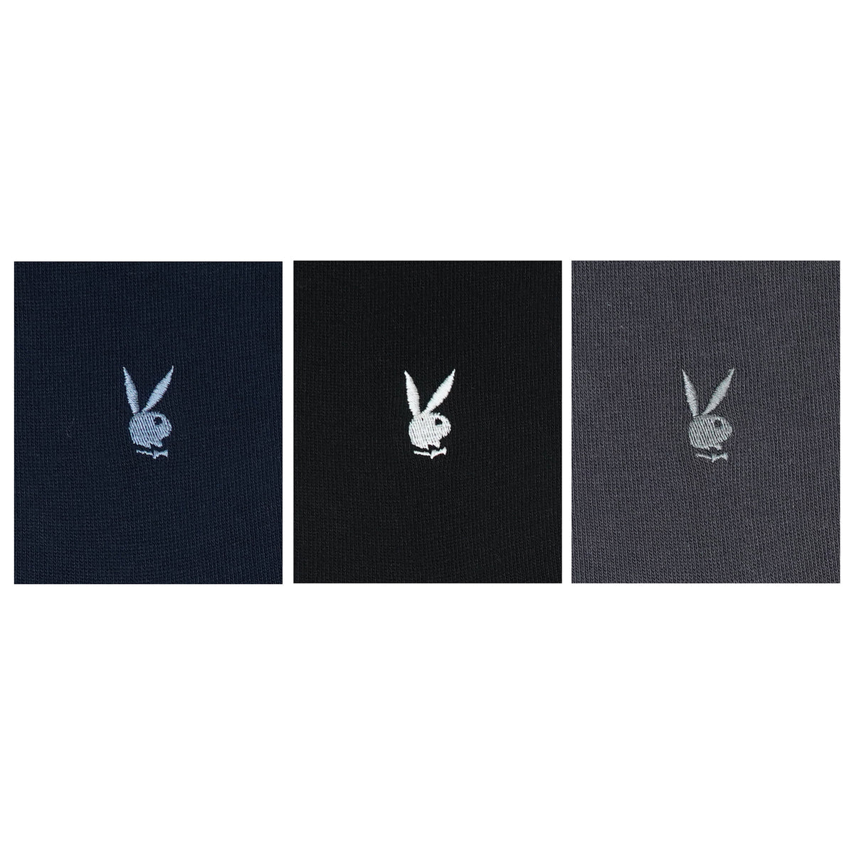 BALENZIA MEN'S PLAYBOY SOLID CREW SOCKS WITH MOTIF | 3-PACK | FREE SIZE