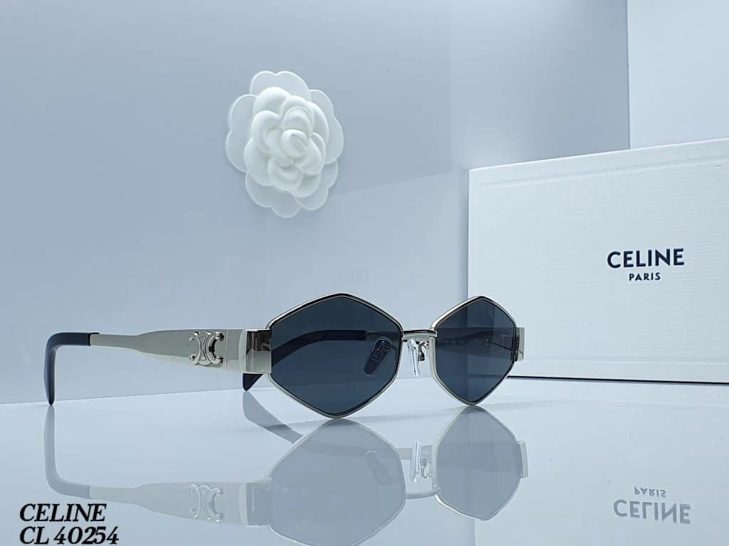 LEC Silver Frame Black Shade Premium Quality Unisex Sunglass SUN088