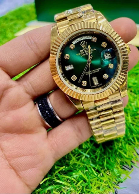 Lor Golden Chain Green Stud Dial Men’s Watch 989937