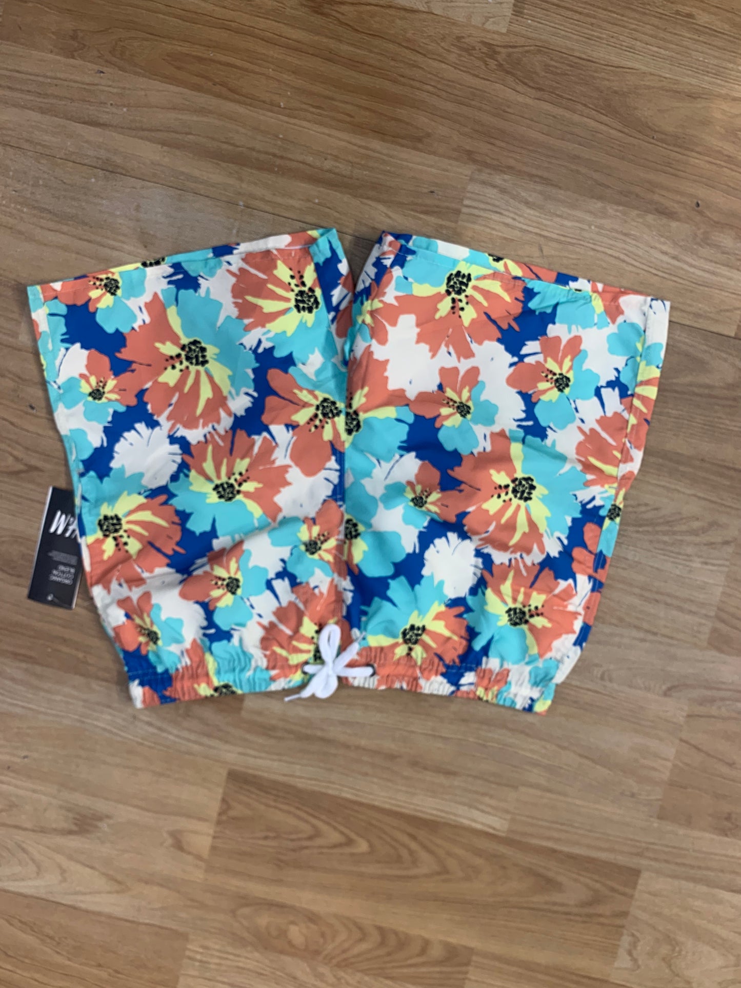 MH Orange With Flower Print Surplus Shorts 6066