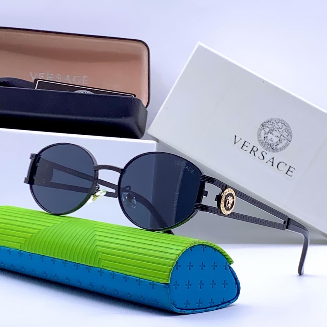 REV Black Frame Black Shade Premium Quality Unisex Sunglass 2503 55 20 140