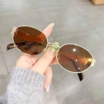 LEC Golden Frame Brown Shade Premium Quality Unisex Sunglass SUN095