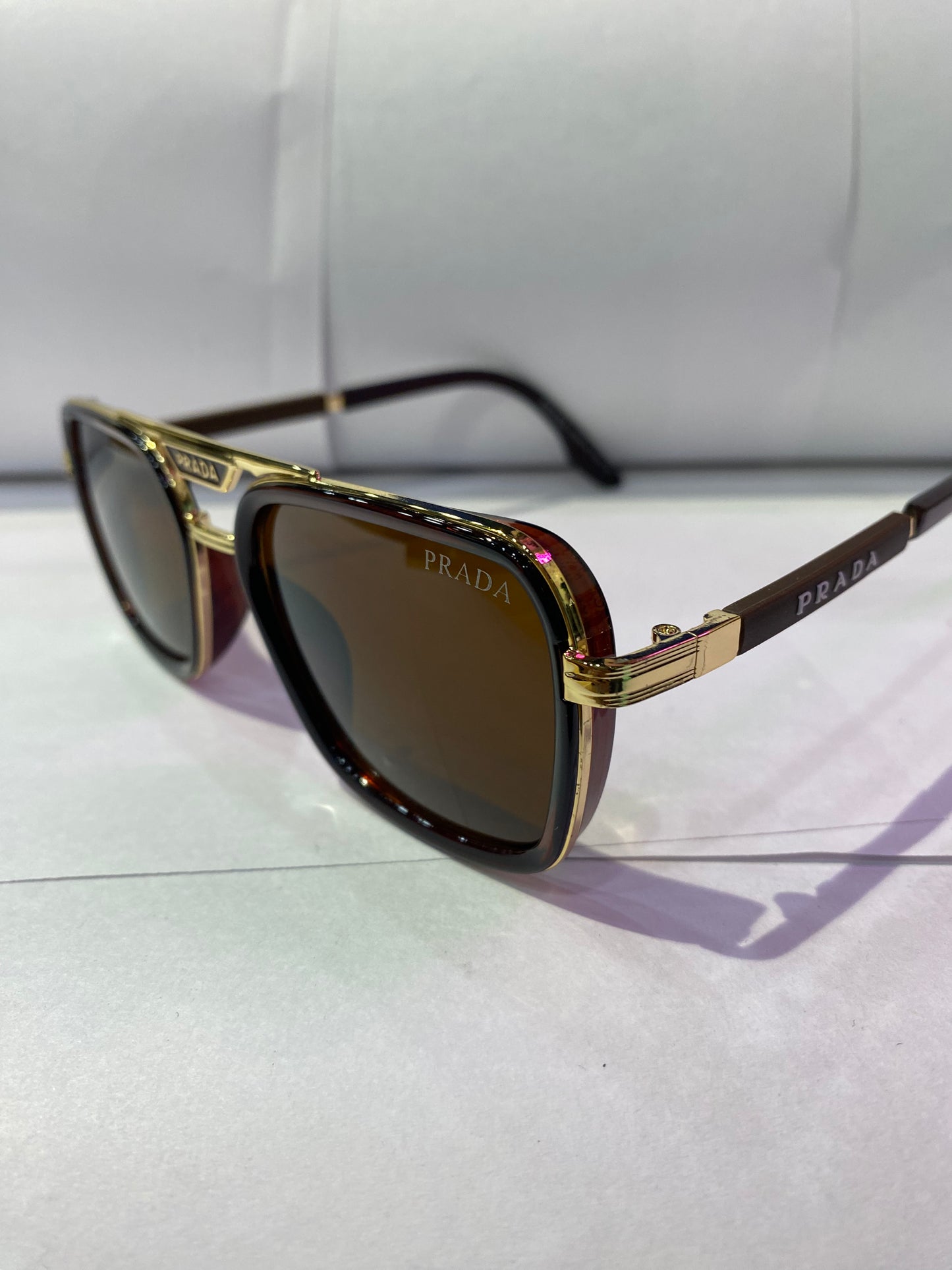 ARP Brown Gold Frame Brown Shade Unisex Branded Sunglasses C-399 57 18 140