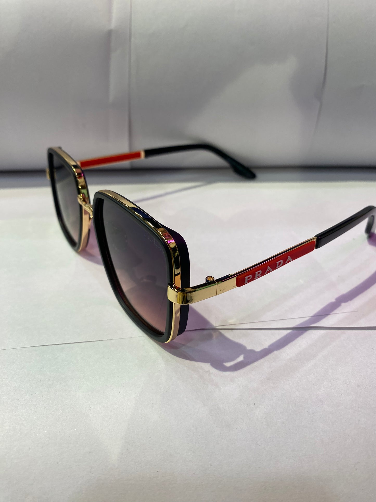ARP Gold Black Frame Black Pink Shade Unisex Branded Sunglasses C-285 56 18 140