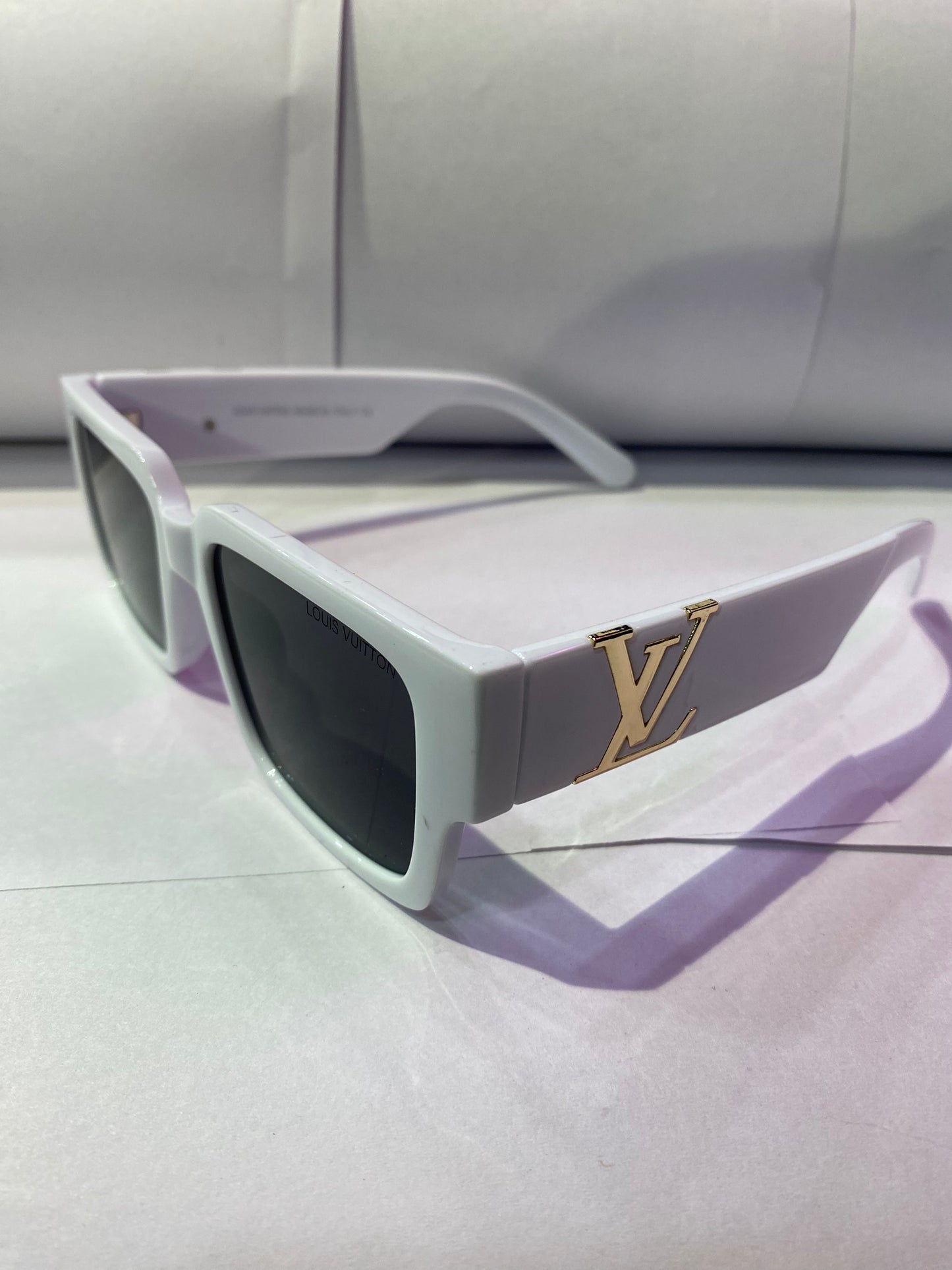 UOL White Frame Black Shade Unisex Branded Sunglasses Z1739 53 19 146