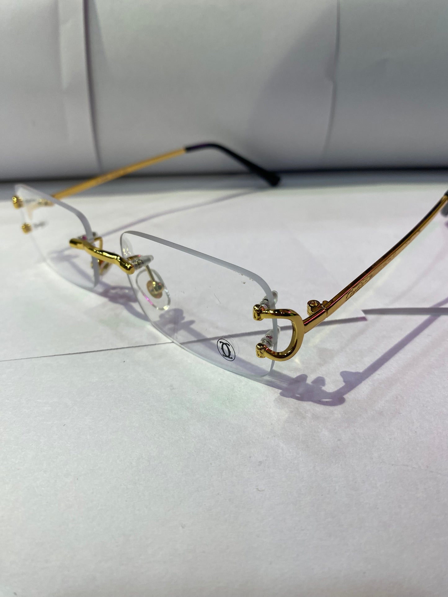 RAC Frameless Trancy Shade Golden Stick Unisex Branded Sunglasses 140