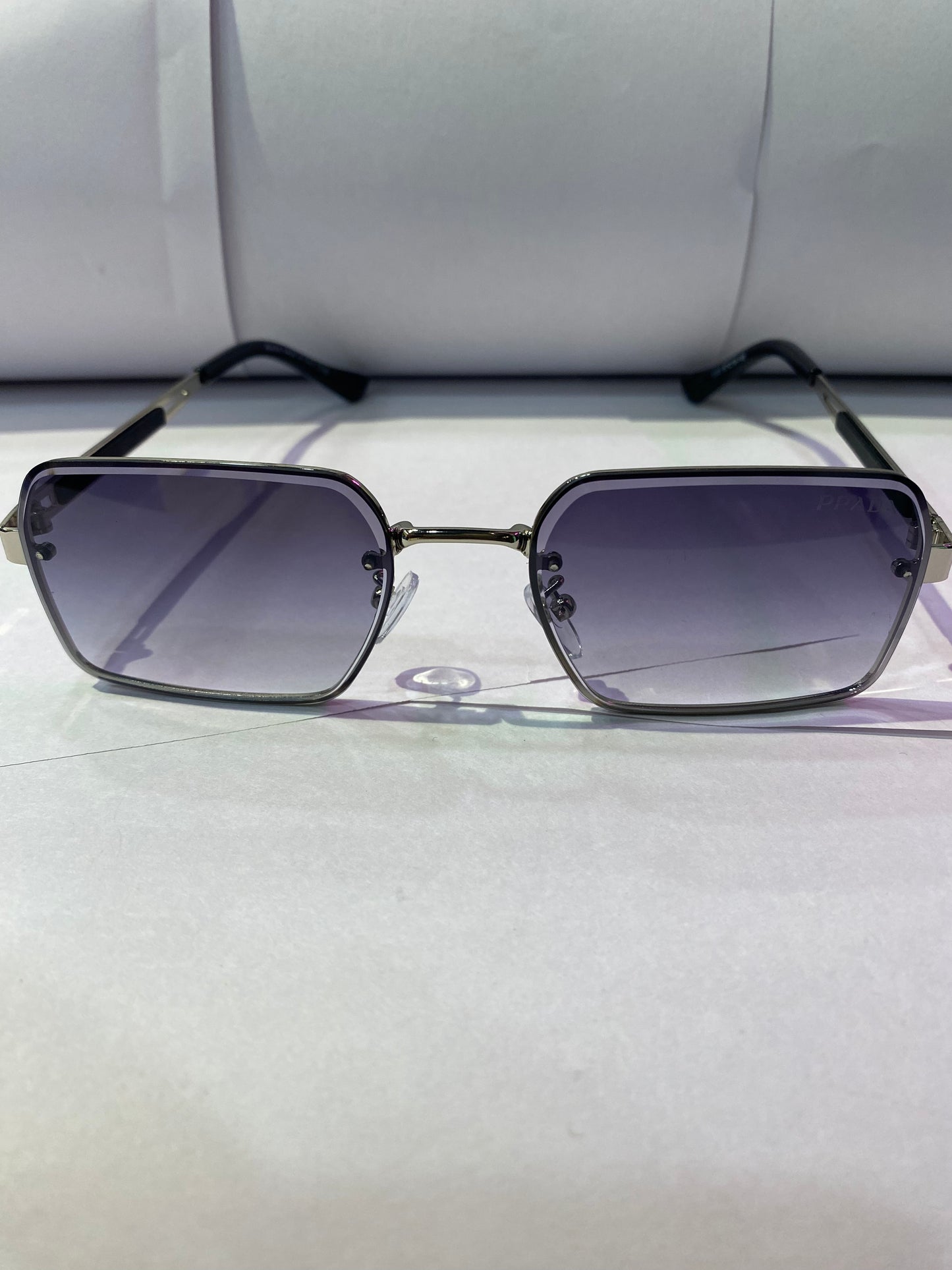 ARP Silver Black Frame Black Shade Unisex Sunglasses 3335 57 19 145