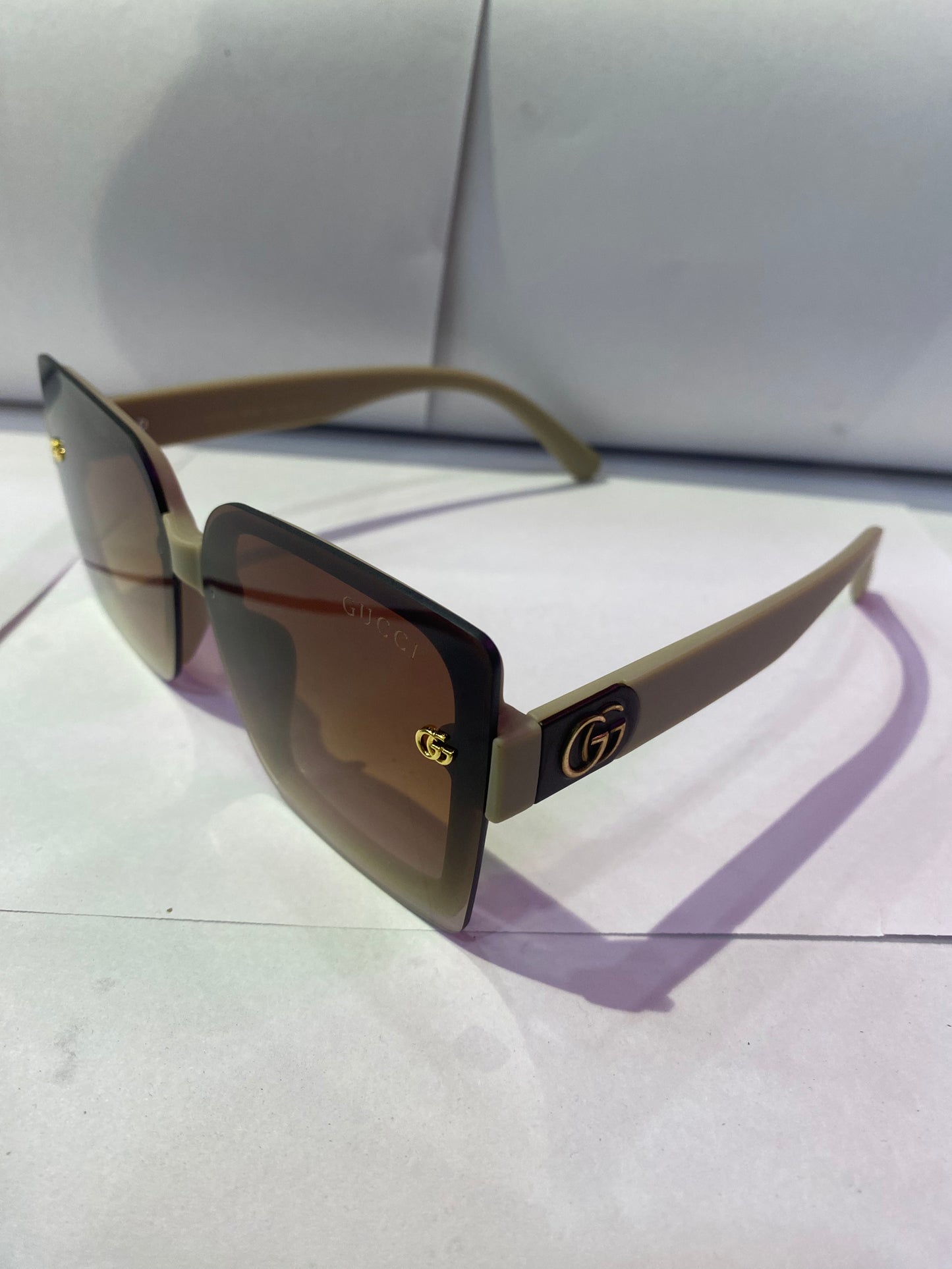 CUG Beige Frame Brown Shade Unisex Sunglass 2651 57 19 140