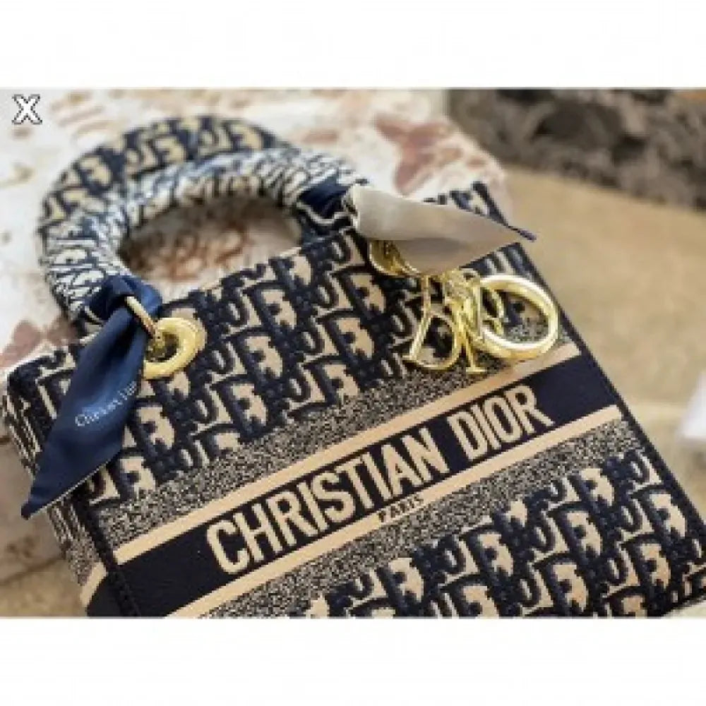 Oid Blue White Colour Embroidery Work Ladies Mini Tote Bag Style & Sling Bag 78806