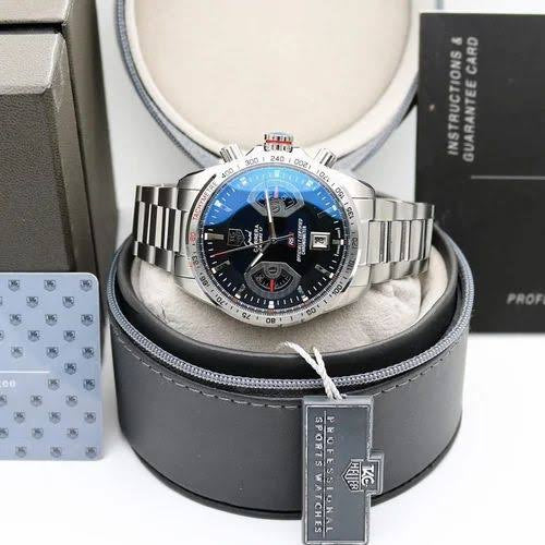 Gat Silver Chain Black Dial Chrono Watch for Men 180837
