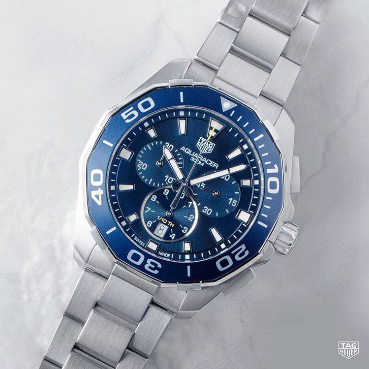 GAT Silver Chain Navy Blue Dial Heavy Japanese Machinchery Men Watch 180841