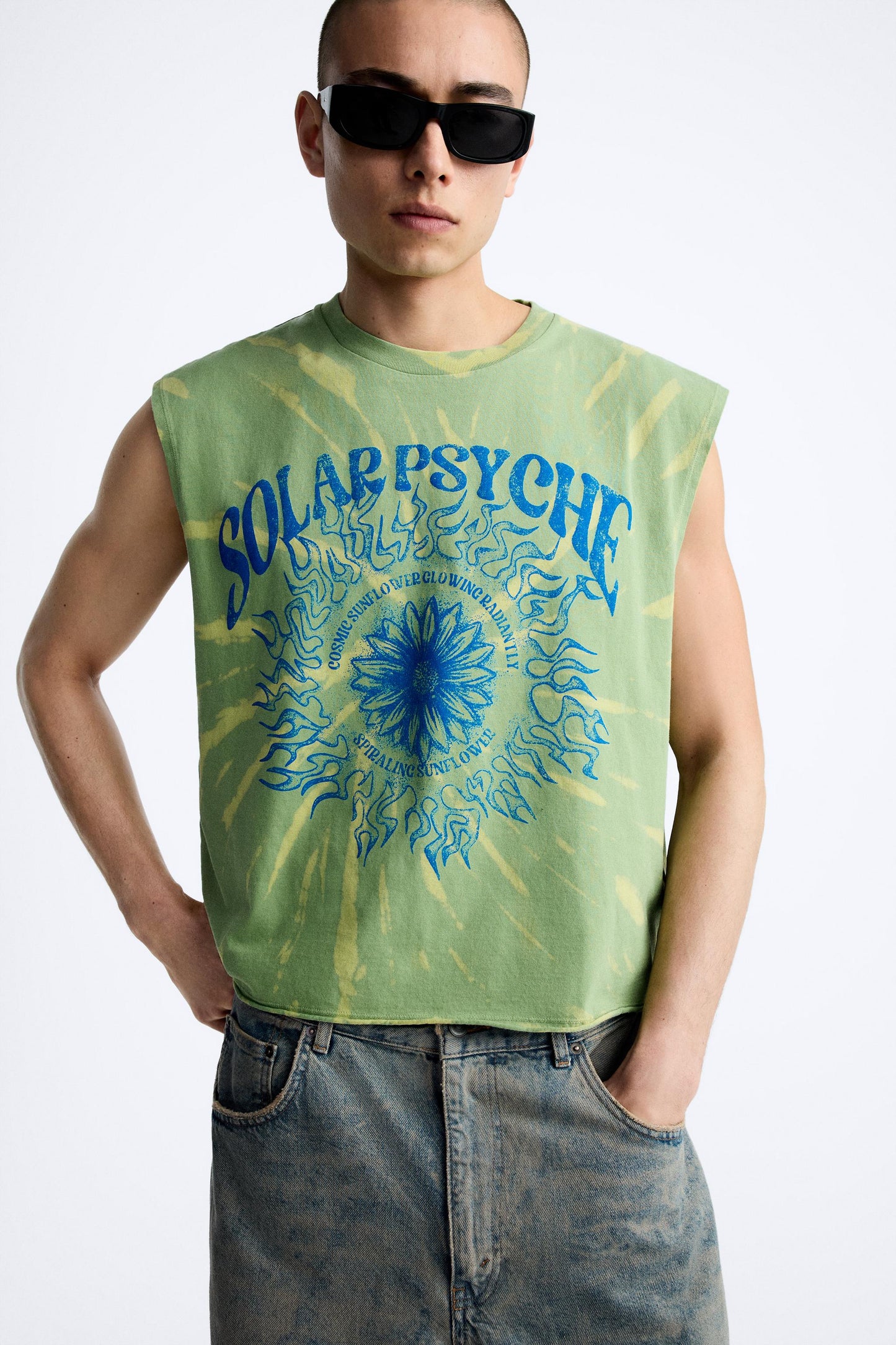 Raz Solar Psyche Green Colour Printed Tank Top 988711