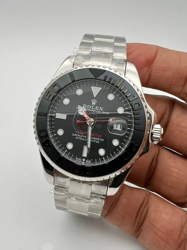 LOR Silver Chain Black Dial Automatic Premium Quality Men’s Watch 988392