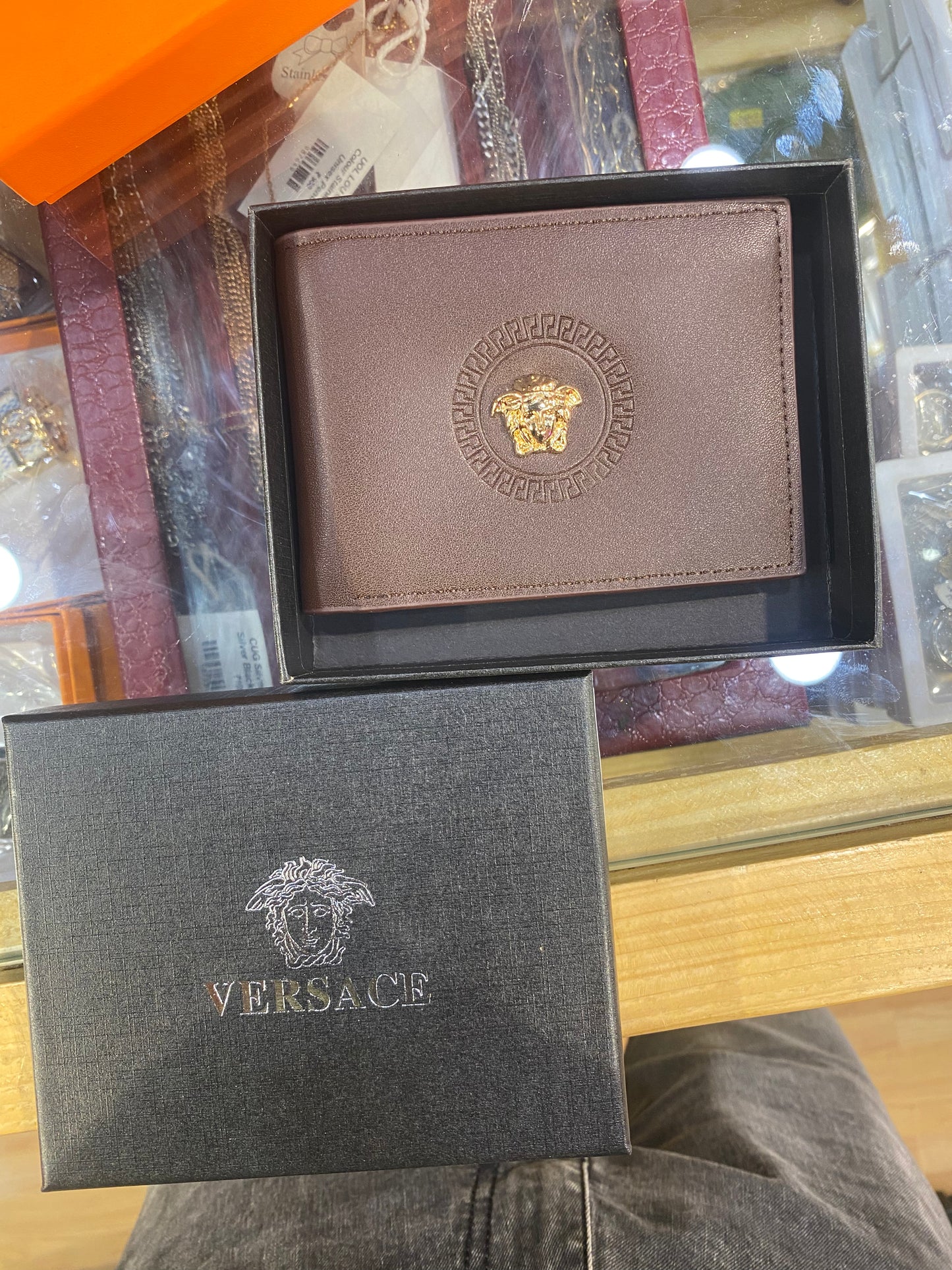 REV VER Brown colour With Golden Logo Imported Men Wallet 988763