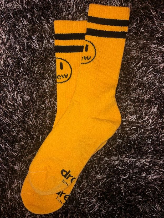 BR Yellow Colour With Smile Print Premium Quality Full Socks 990072