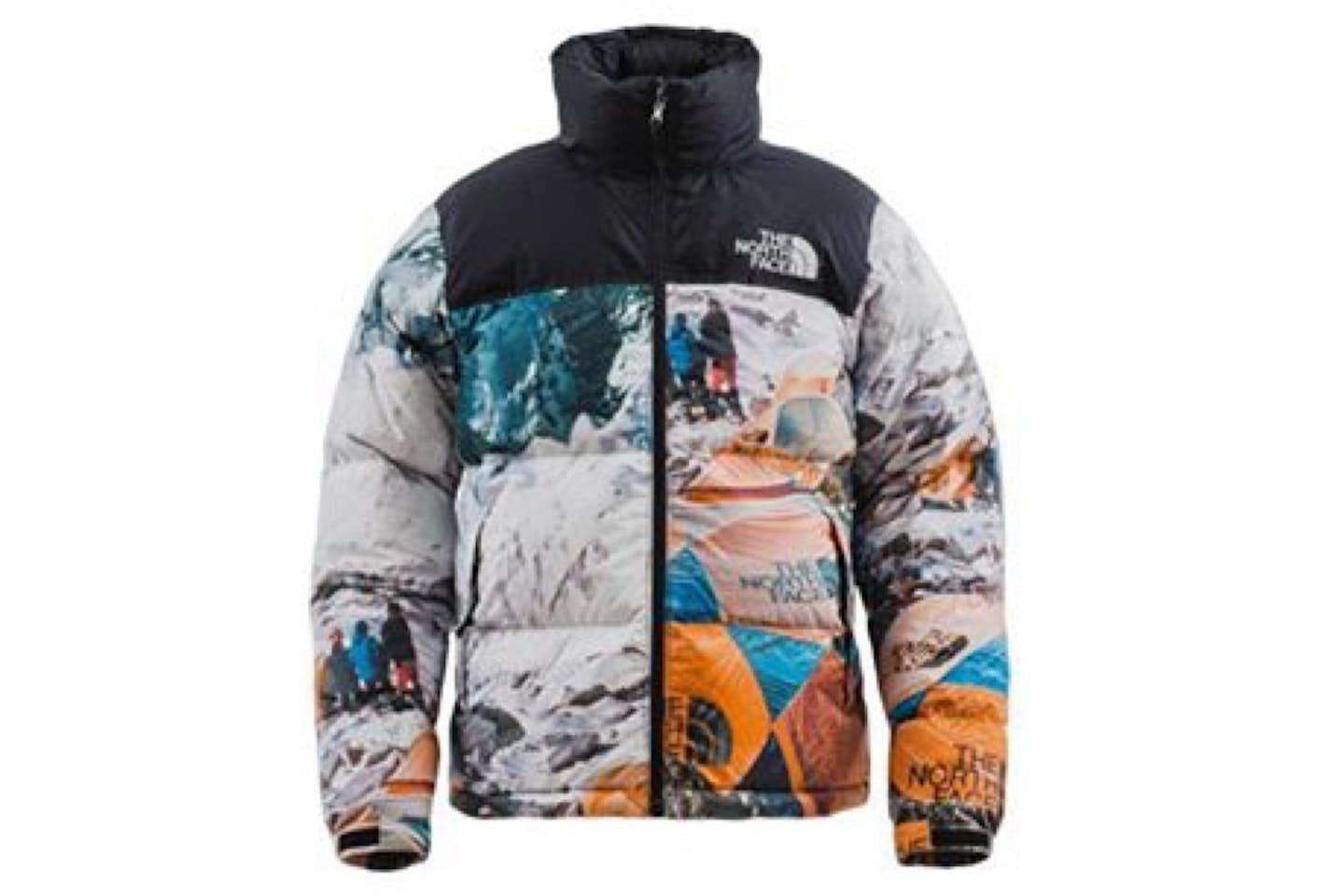 North Face Multi Colour Multi Back Print Puffer Unisex Jacket