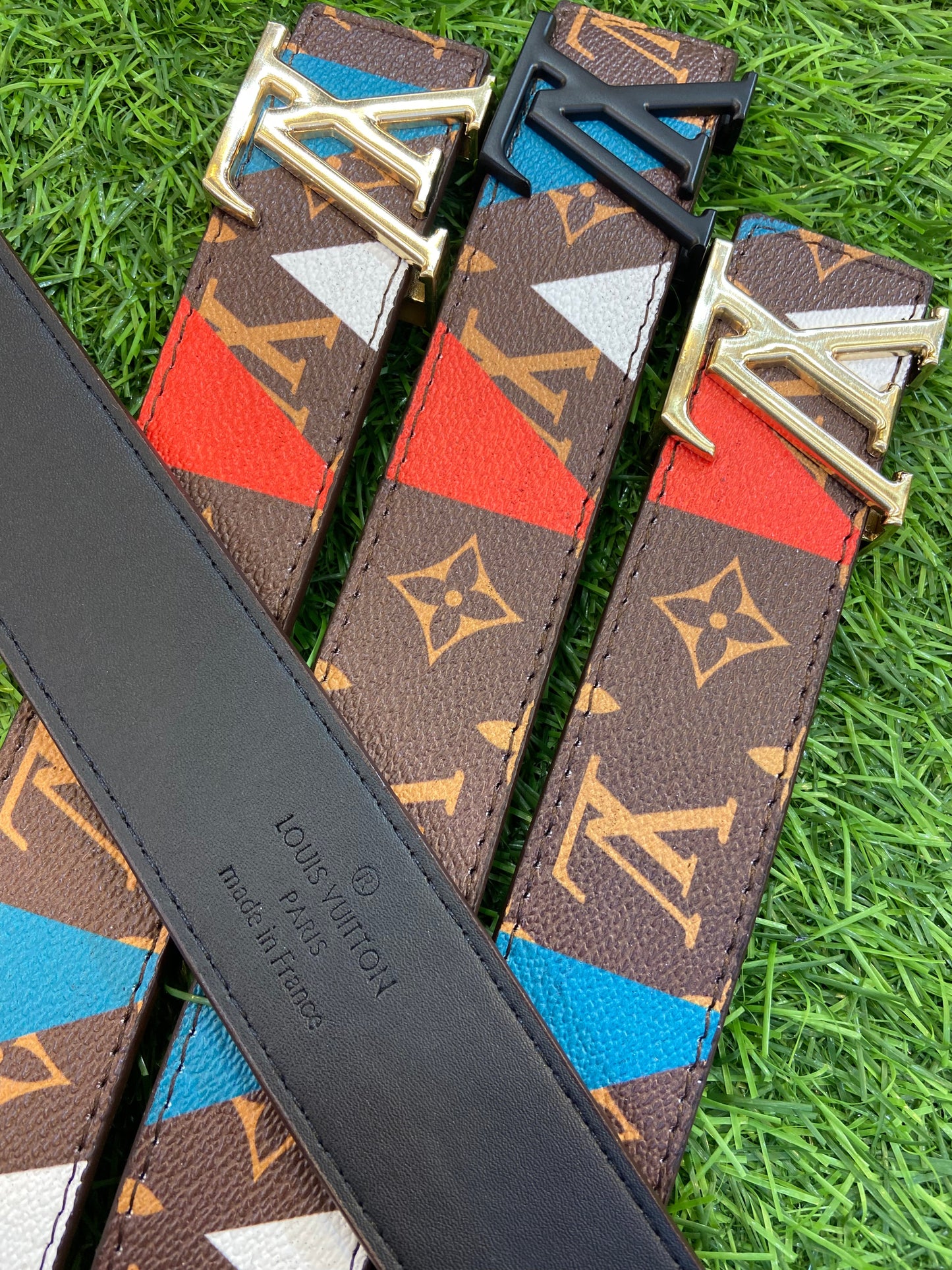 Vl UOL Brown Colour Monogram Print Premium Quality Metal Buckle Men’s Belt 112308