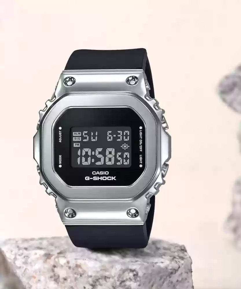 Oshg Black Silicone Strap Silver Digital Square Dail Water Resistance Sports Watch 988413