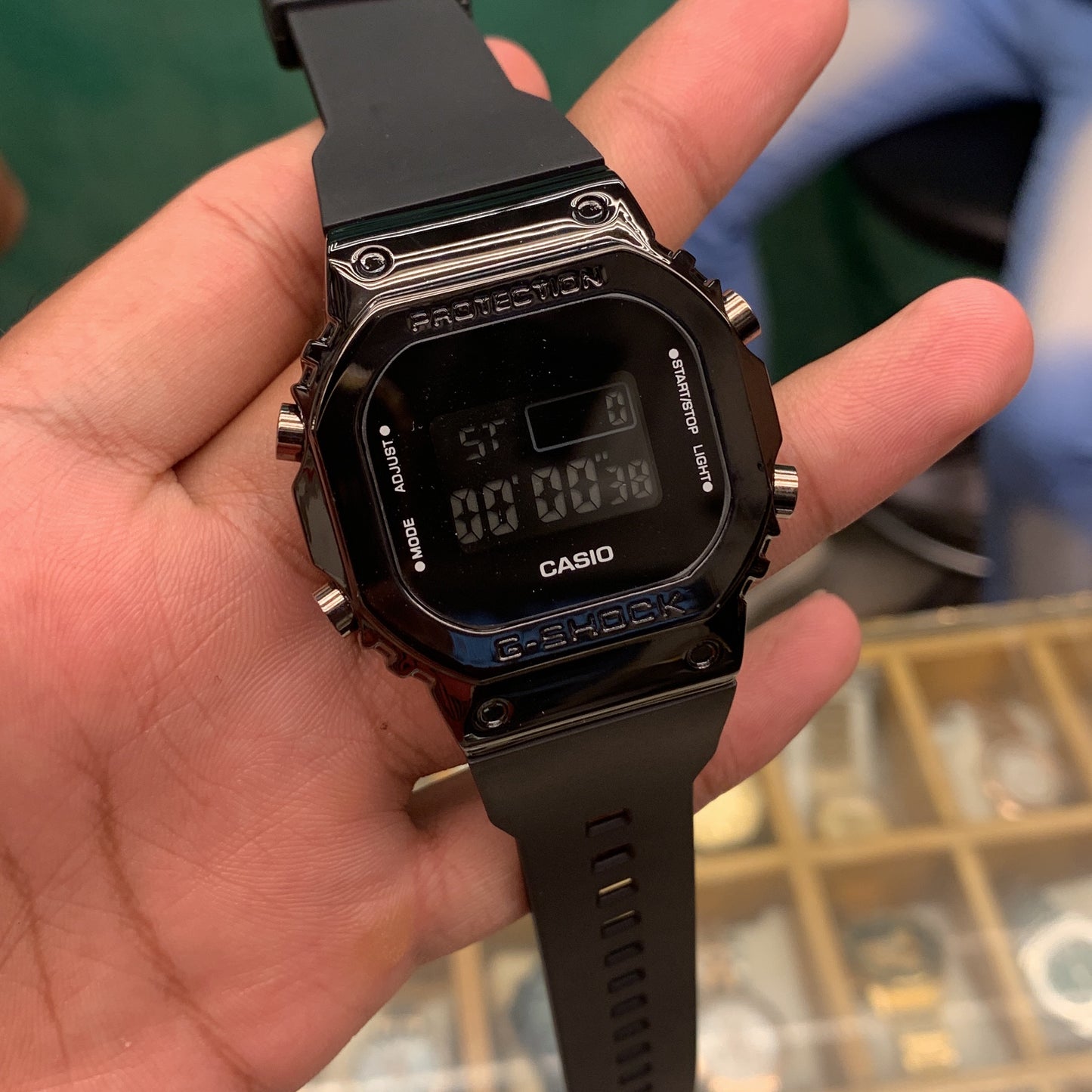 Oshg Black Silicone Strap Black Digital Square Dail Water Resistance Sports Watch 988414