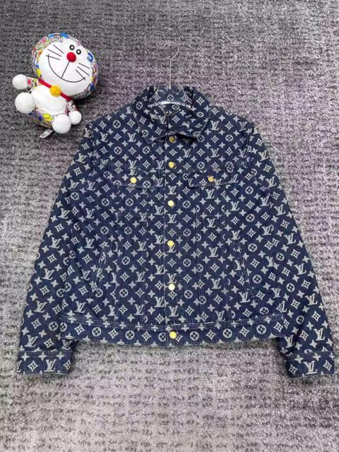 UOL LOU Blue Colour With GG Print Full Sleeve Shacket Shirt 989552