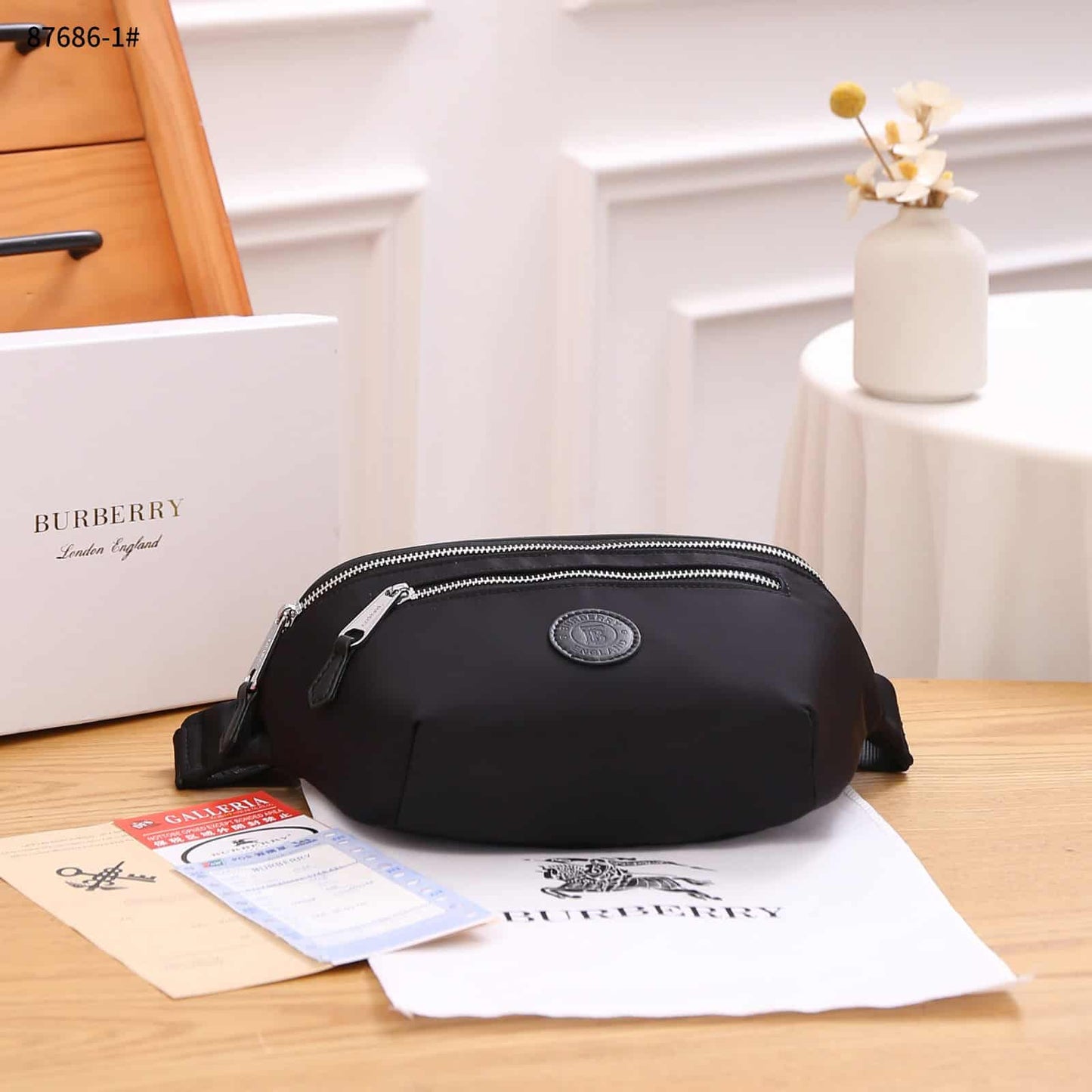 RUB BUR Black Colour Unisex Chest Fanny Bag 988836