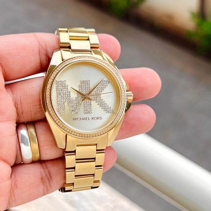 Cim Gold Chain Gold Dial Studded Ladies Watch 493120