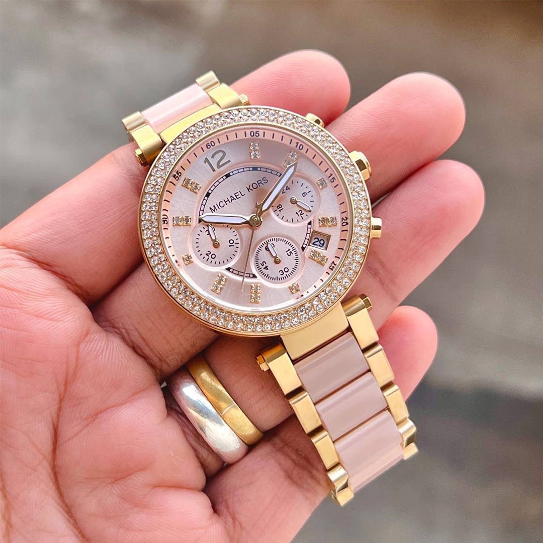 CIM Copper Pink Chain Rose Gold Dial Ladies Watch 919310