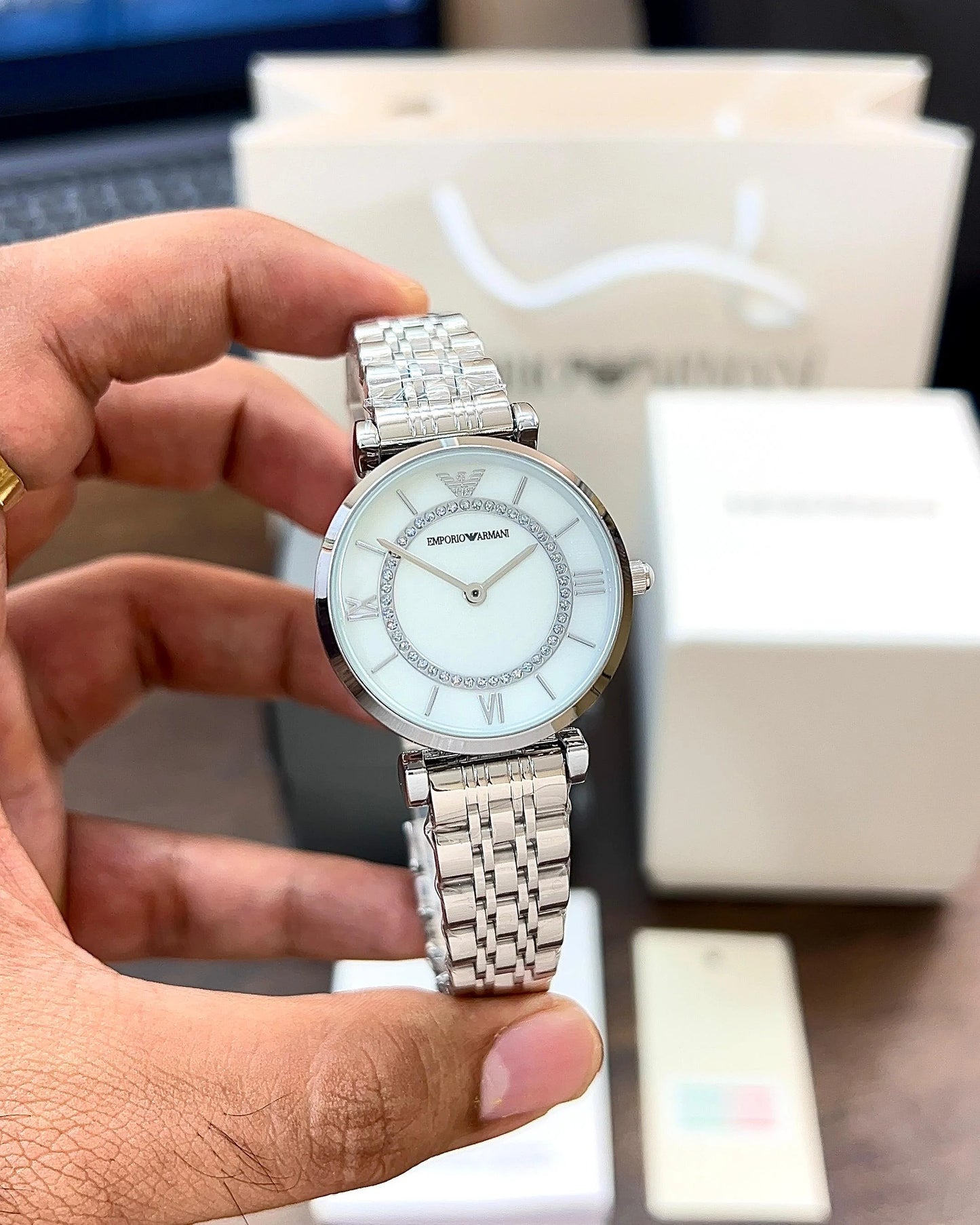 Mra Silver Chain White Dial Ladies Watch 900961