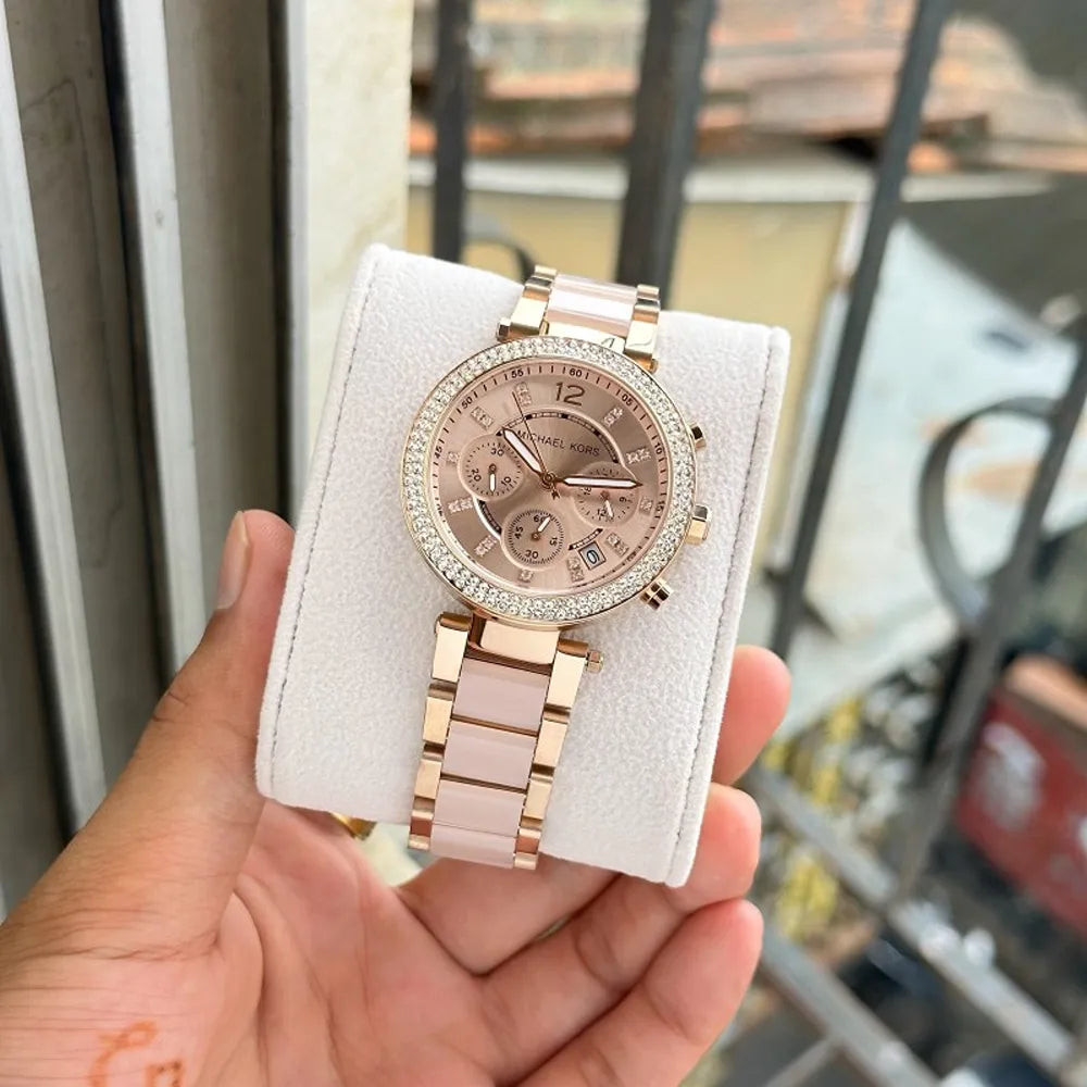Cim Copper Pink Chain Pink Dial Ladies Watch 901848