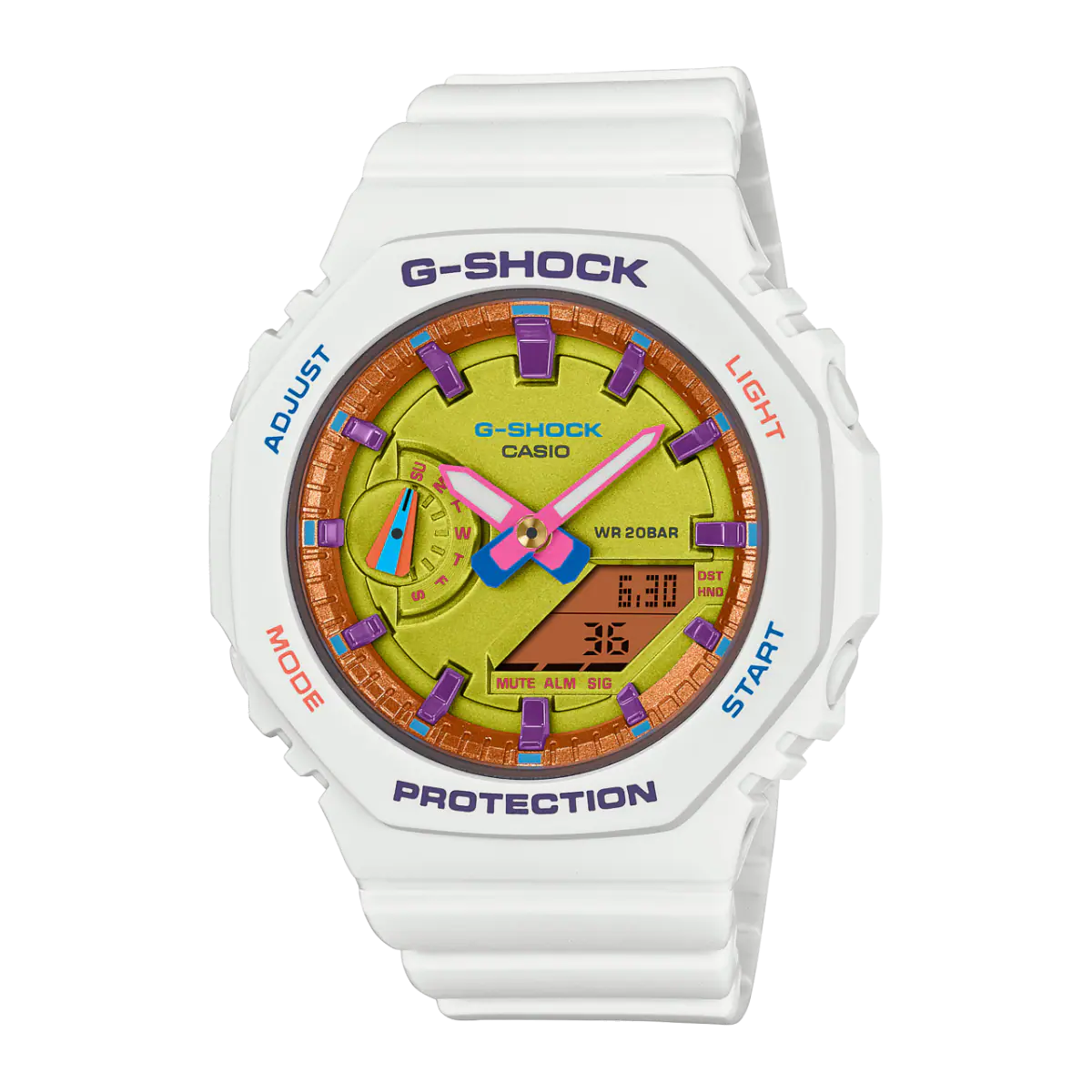 Hsg White Silicone Strap Parrot Dial Water resistant Sports Men Watch 988595