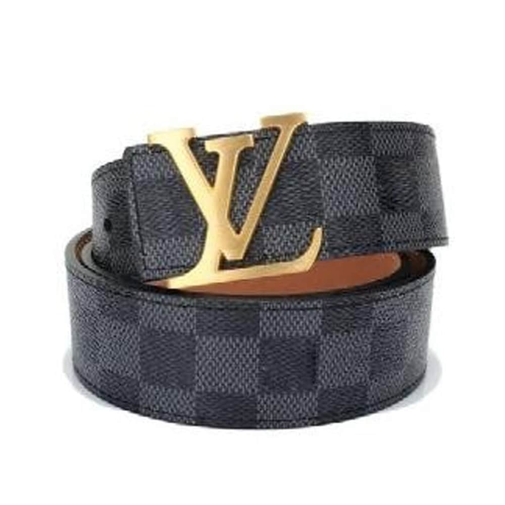 Vl UOL Black Colour Check Grid Print Premium Quality with Multiple Colour Buckle Mens Belt 12550