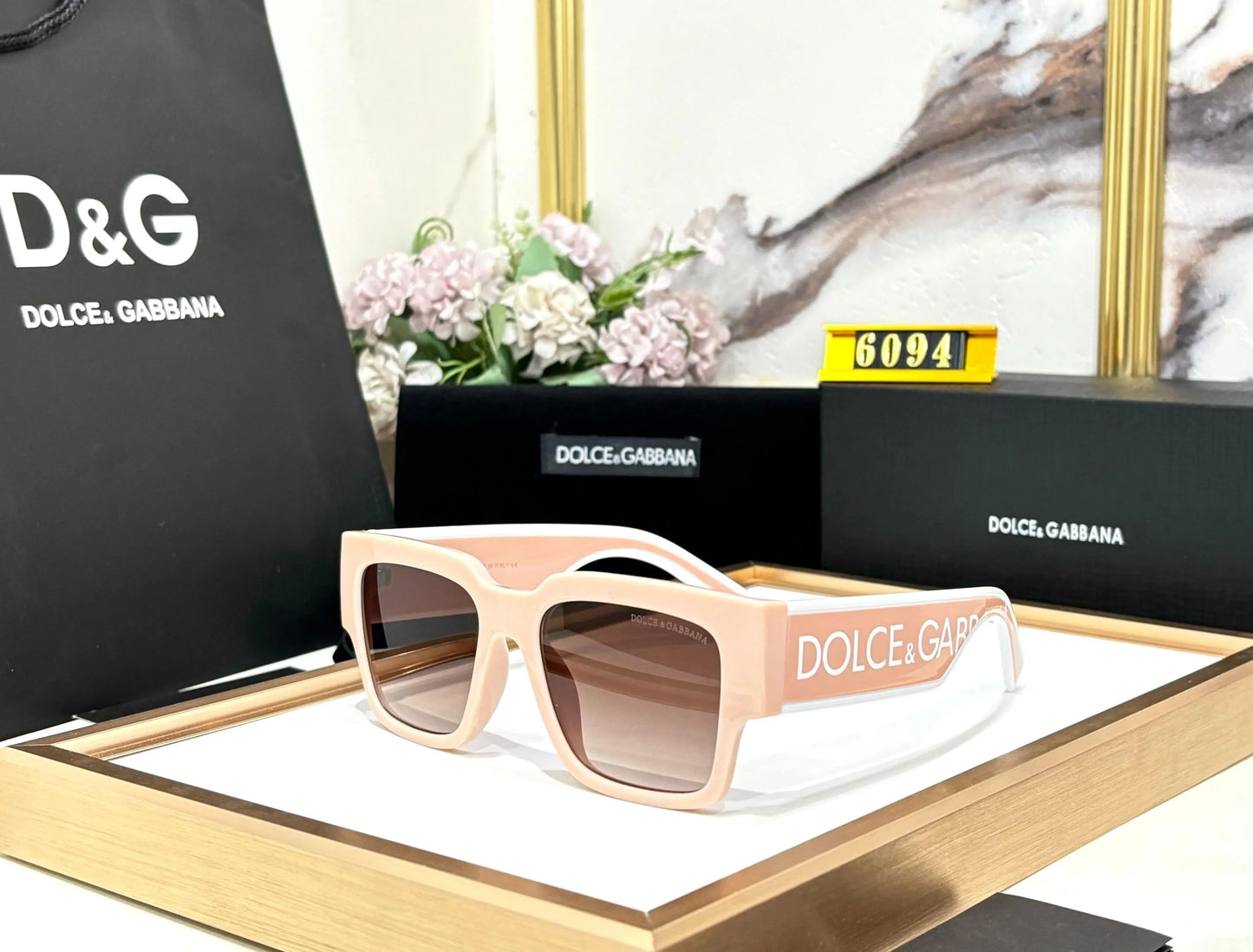 LOD Peach pink Frame Brown Shade Unisex Sunglass DG6184 52 19-140 C5