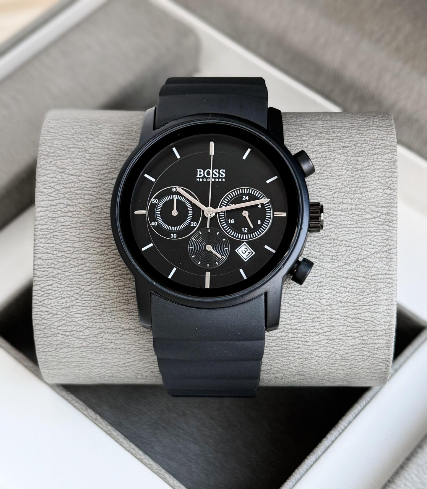 SOB Black Silicon Black Dial Chronograph Men’s Watch 989824