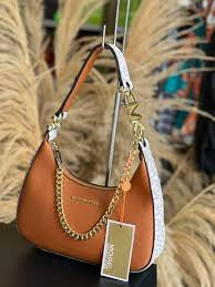 CIM KM Brown & White Colour With Monogram Premium Quality Small Side Sling Bag 62306