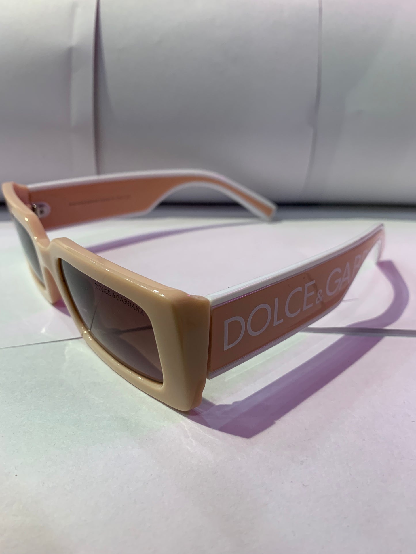 LOD Peach Pink Frame Brown Shade Unisex Sunglasses DG6187 50 22 140 C5