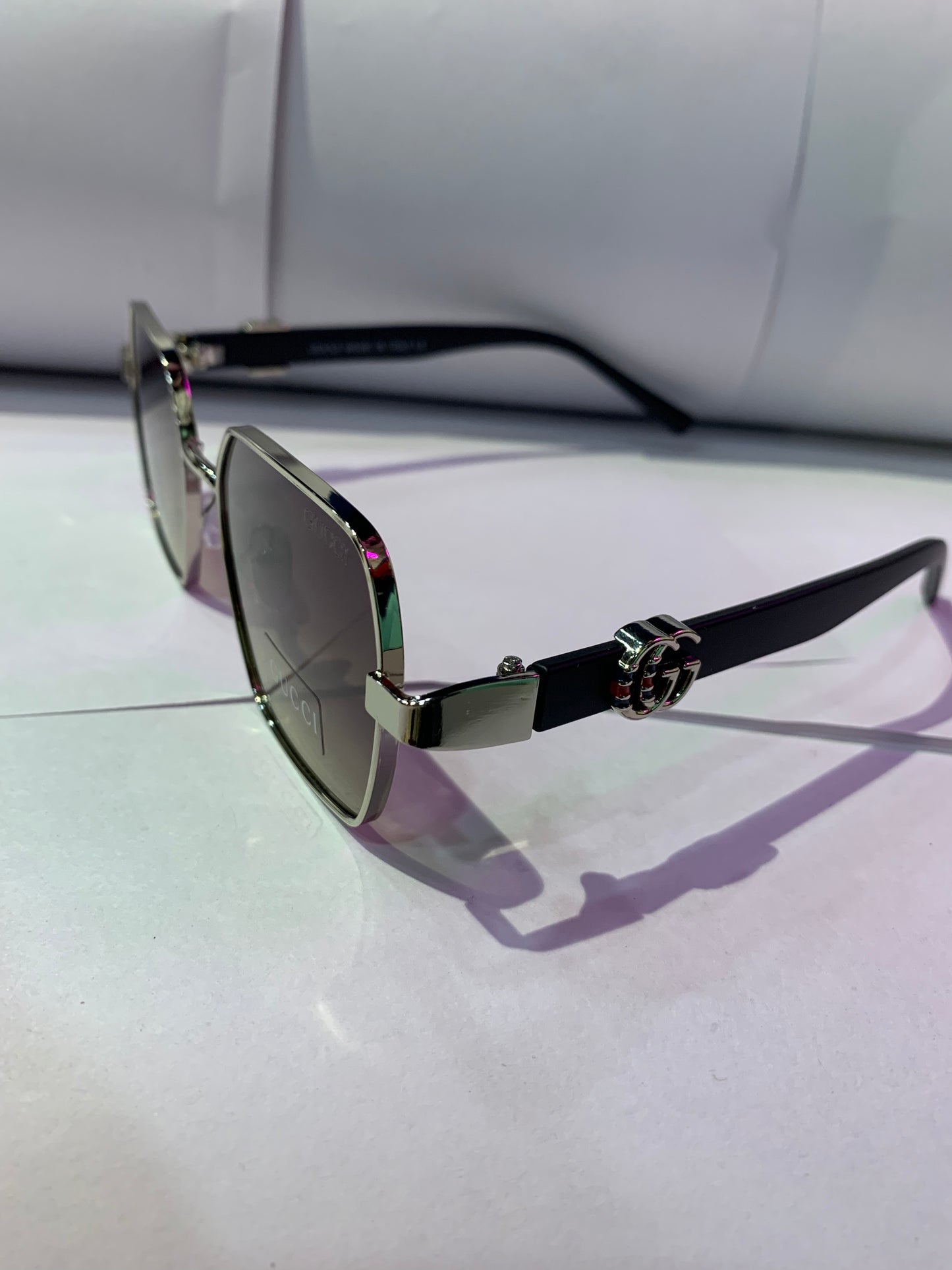 CUG Silver Black Frame Brown Black Shade Unisex Branded Sunglasses ZT3318 58 19 136