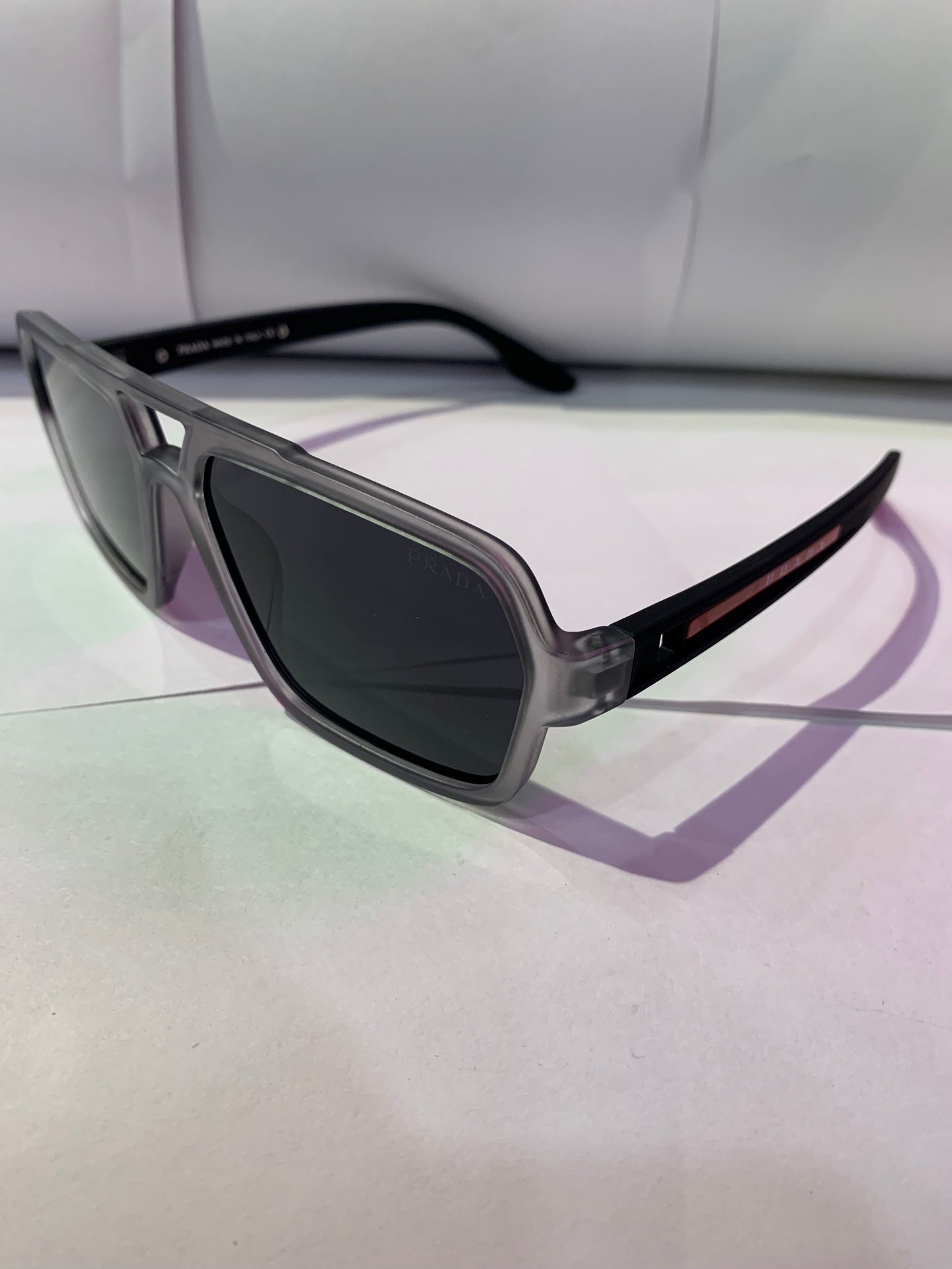 ARP Dark Smoke Grey Frame Black Stick Black Shade Unisex Sunglasses WT6902-1 56 18 140