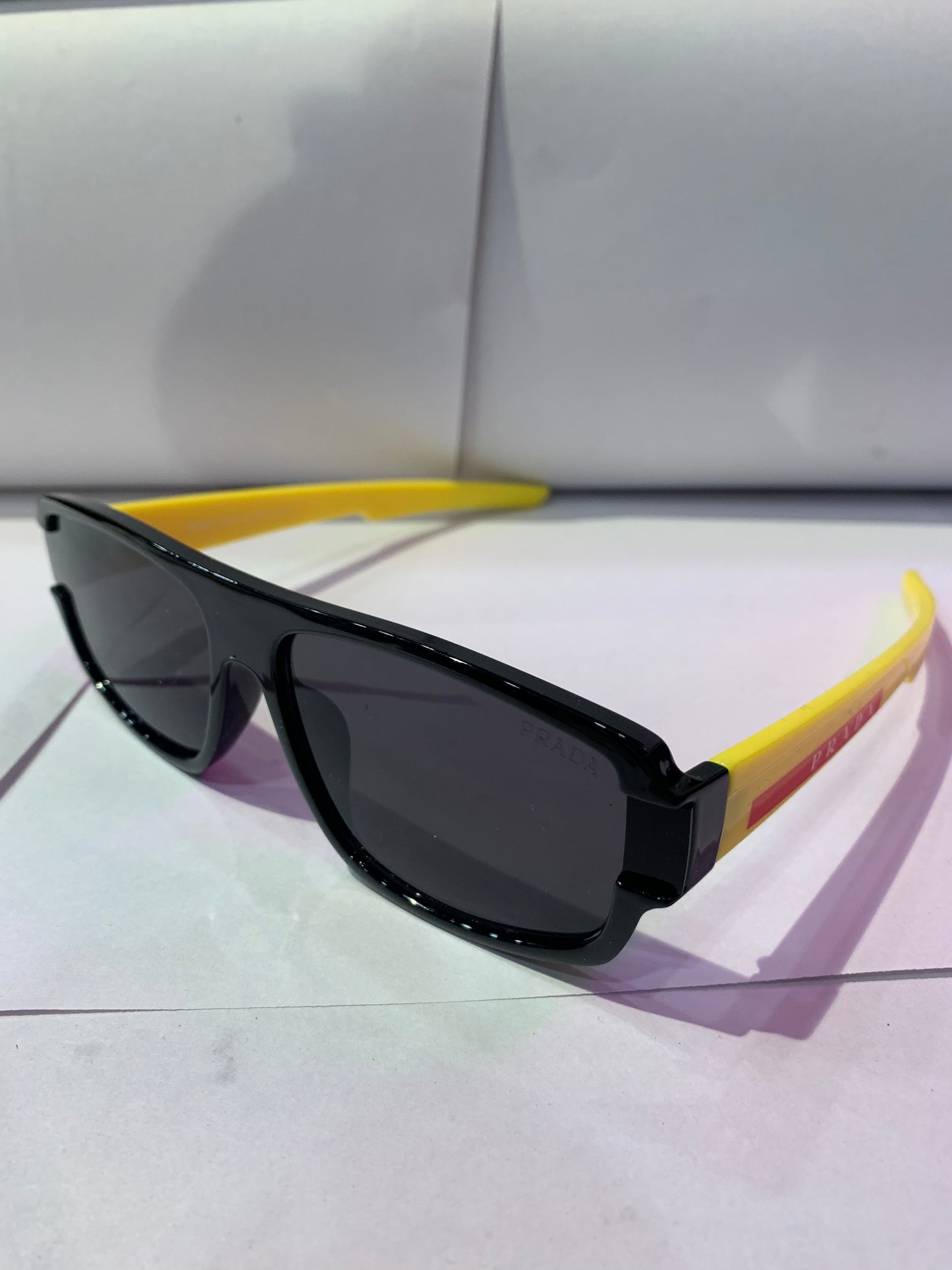 ARP Black Yellow Frame Black Shade Unisex Sunglasses GPS 03W-F 66 16 140 3N