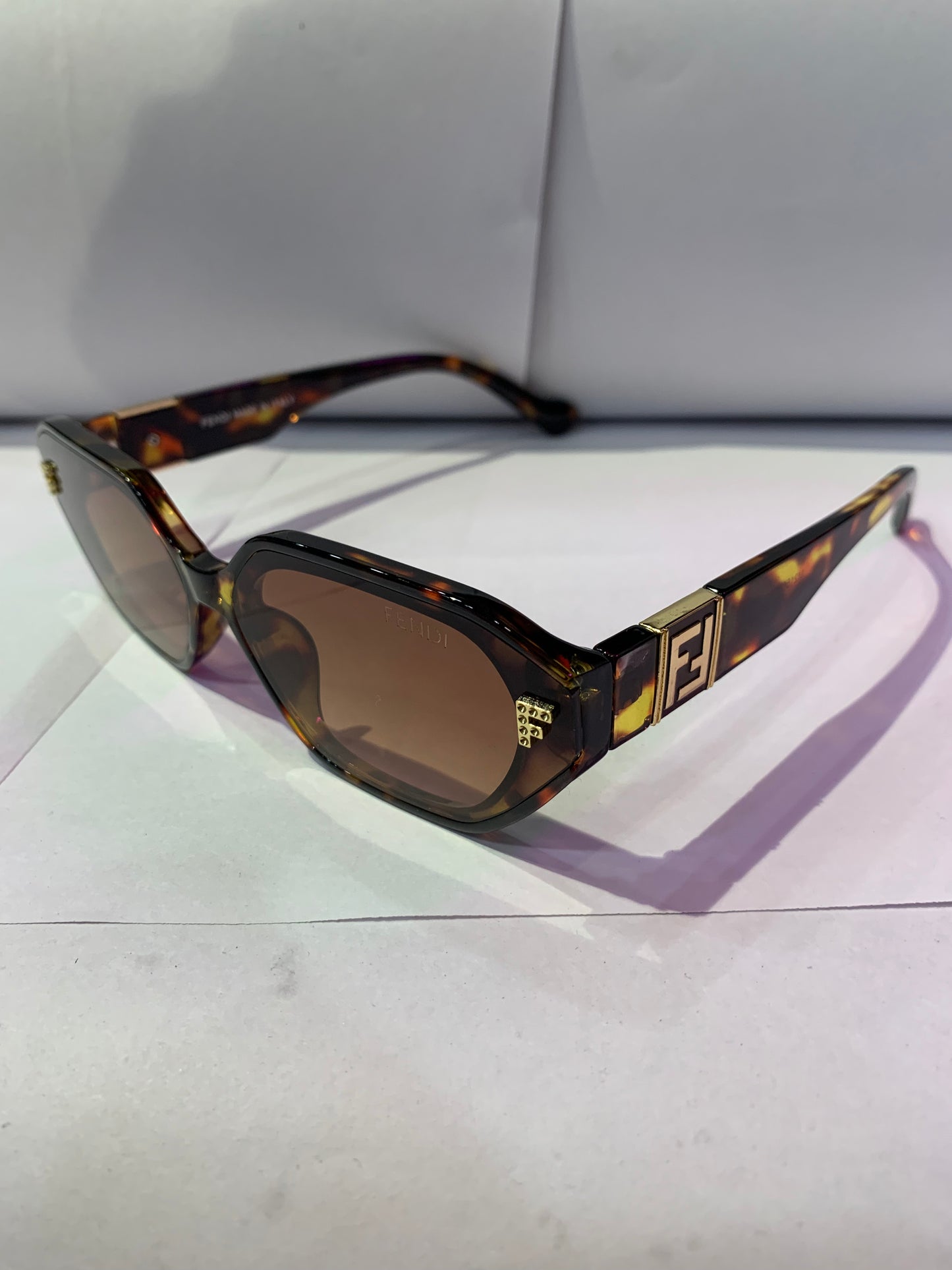 NEF FEN Leopard Frame Brown Shade Unisex Branded Sunglasses M2150 66 14 145