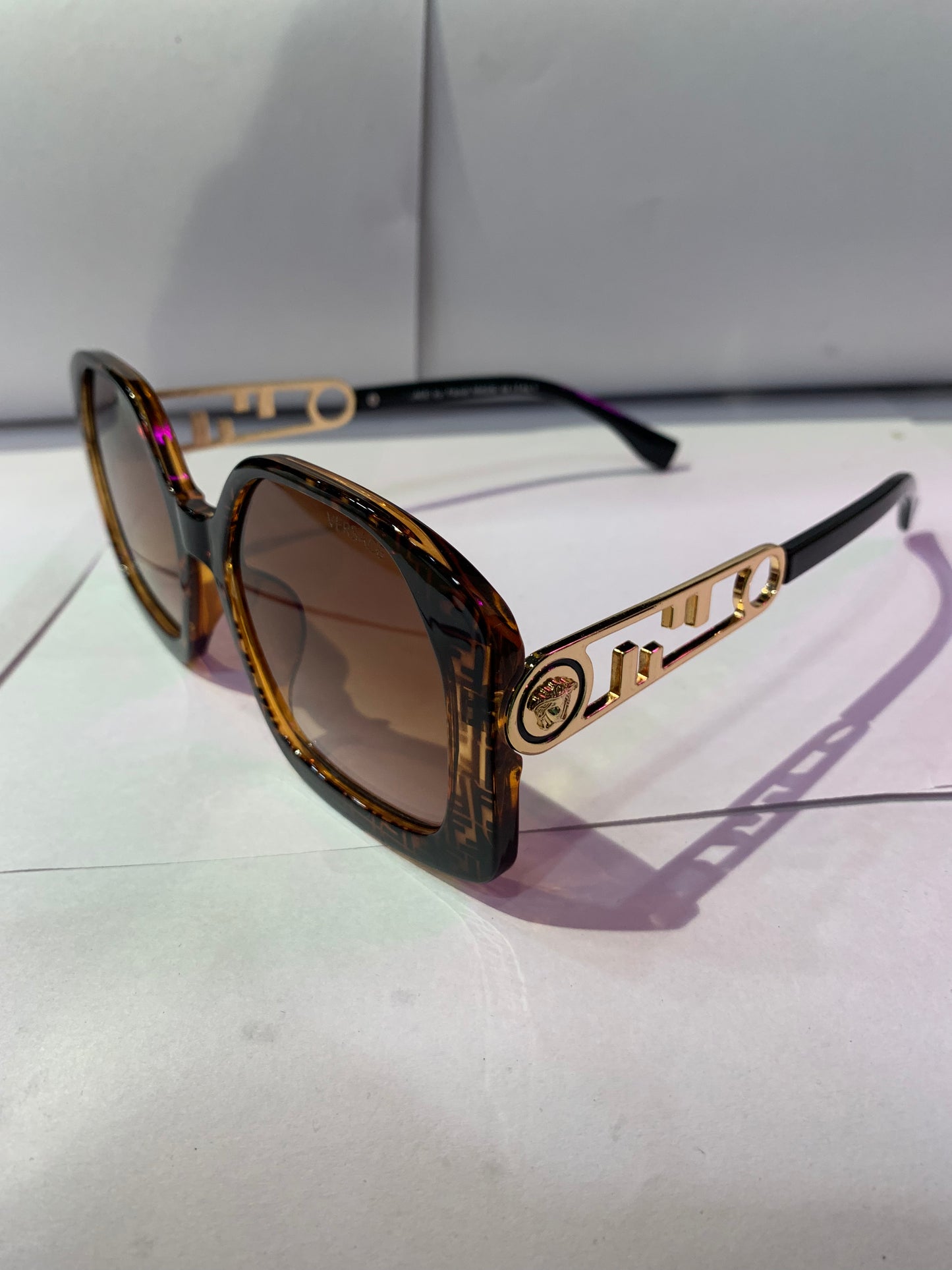 VER Leopard Copper Frame Brown Shade Unisex Sunglasses FOL036V 51 18 145